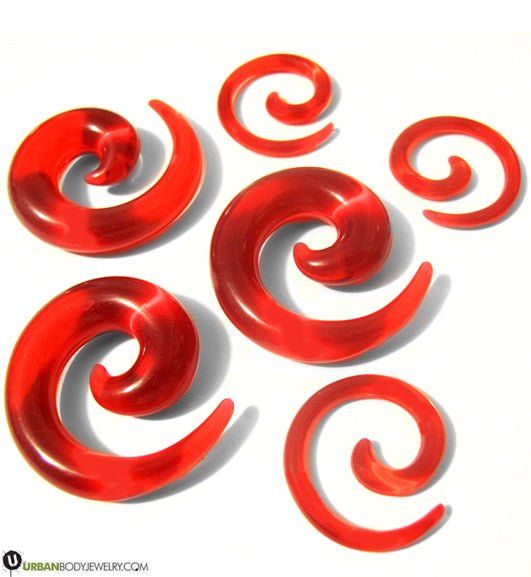 Acrylic UV Red Spirals