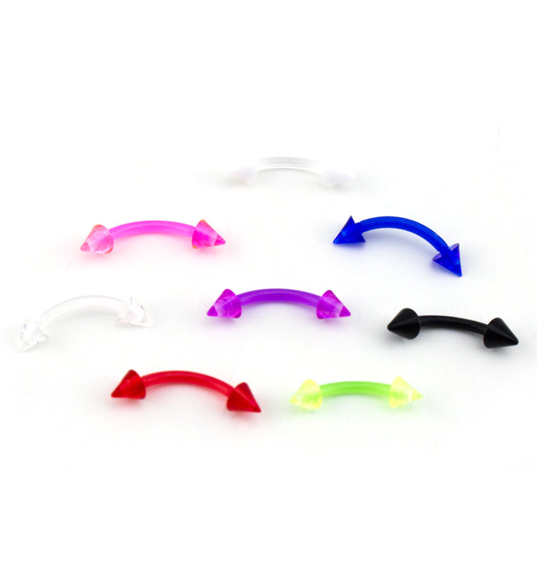 Acrylic Color Spike Curved Barbell