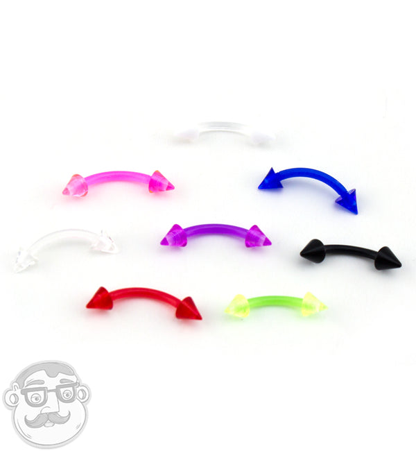 Acrylic Color Spike Curved Barbell