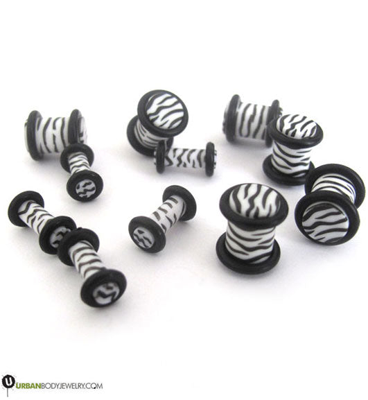 Acrylic Zebra Print Plugs