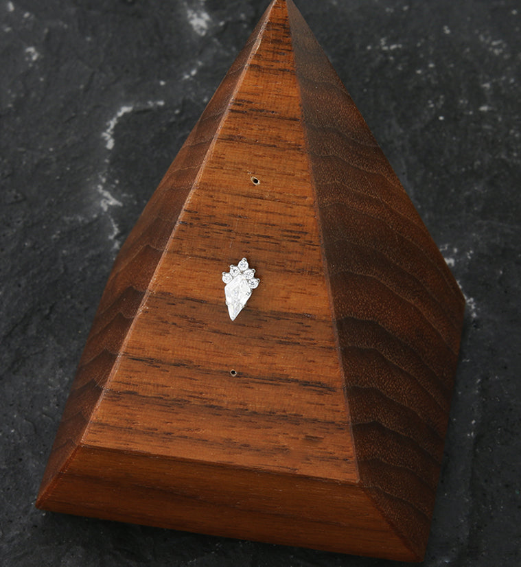 Adorn Clear CZ Threadless Titanium Top