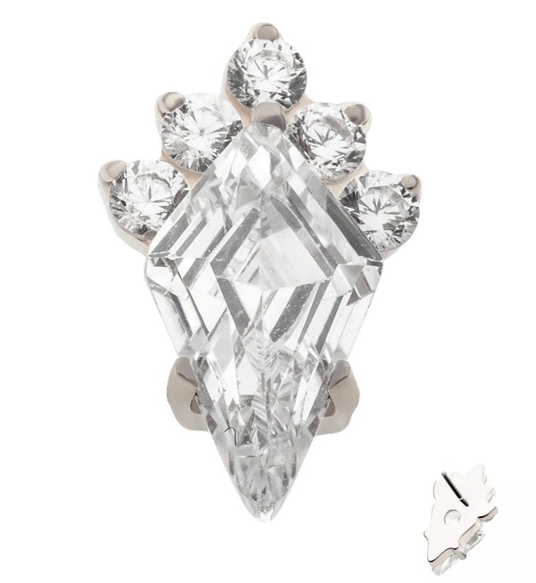 Adorn Clear CZ Threadless Titanium Top