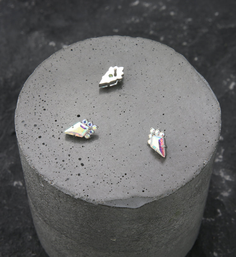 Adorn Rainbow Aurora CZ Internally Threaded Titanium Top