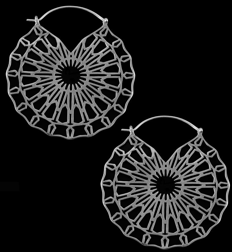 Aerial White Brass Earrings / Weights