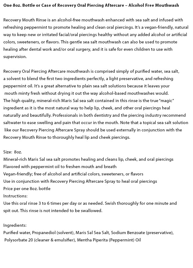 Recovery Aftercare Sea Salt Mouth Rinse