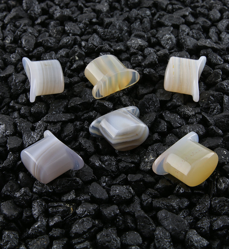 Agate Stone Oval Labret Plug