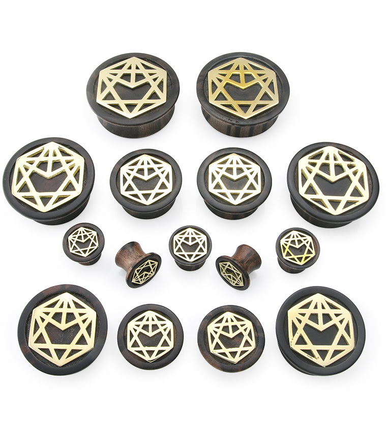 Alchemy Brass Areng Wood Mayan Flare Plugs