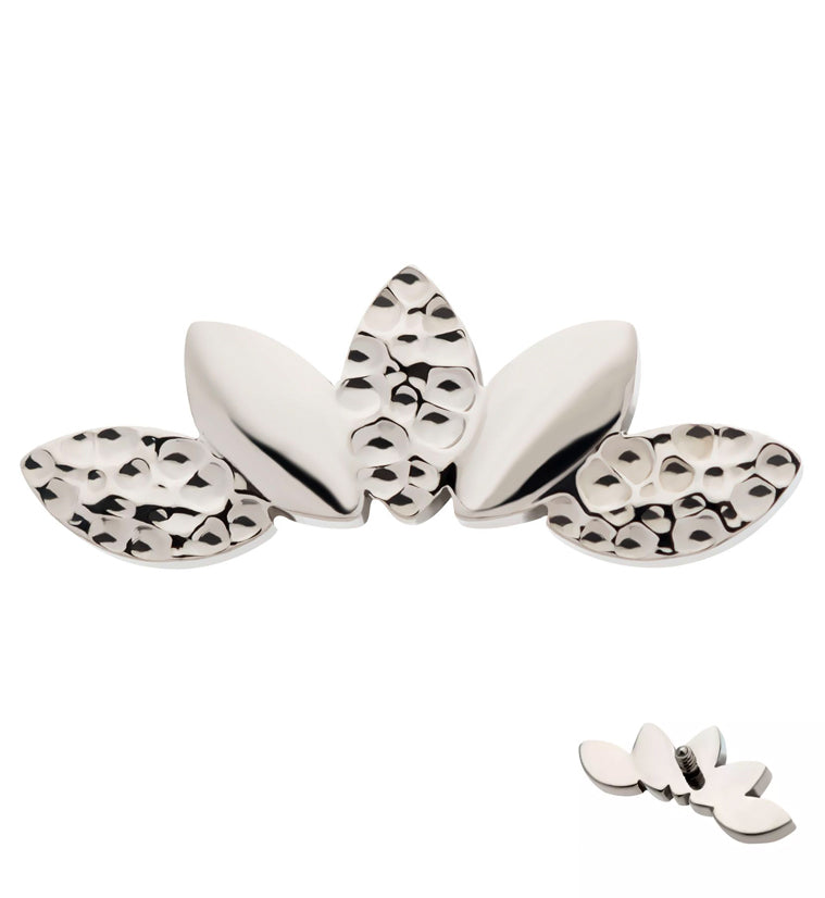 Alternating Hammered Chaplet Internally Threaded Titanium Top