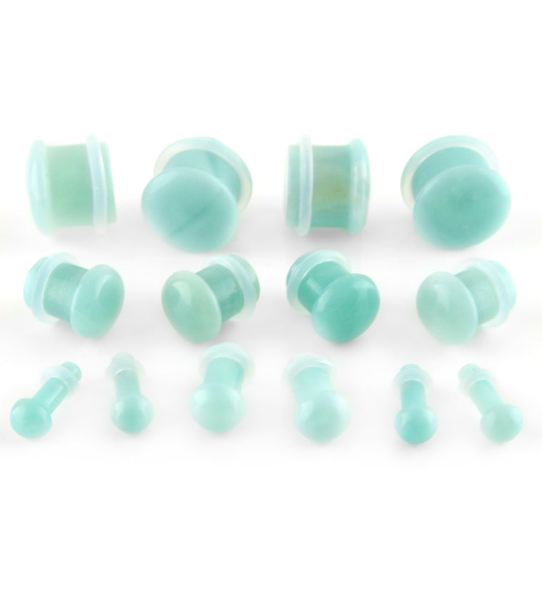 Amazonite Stone Plugs - Single Flare