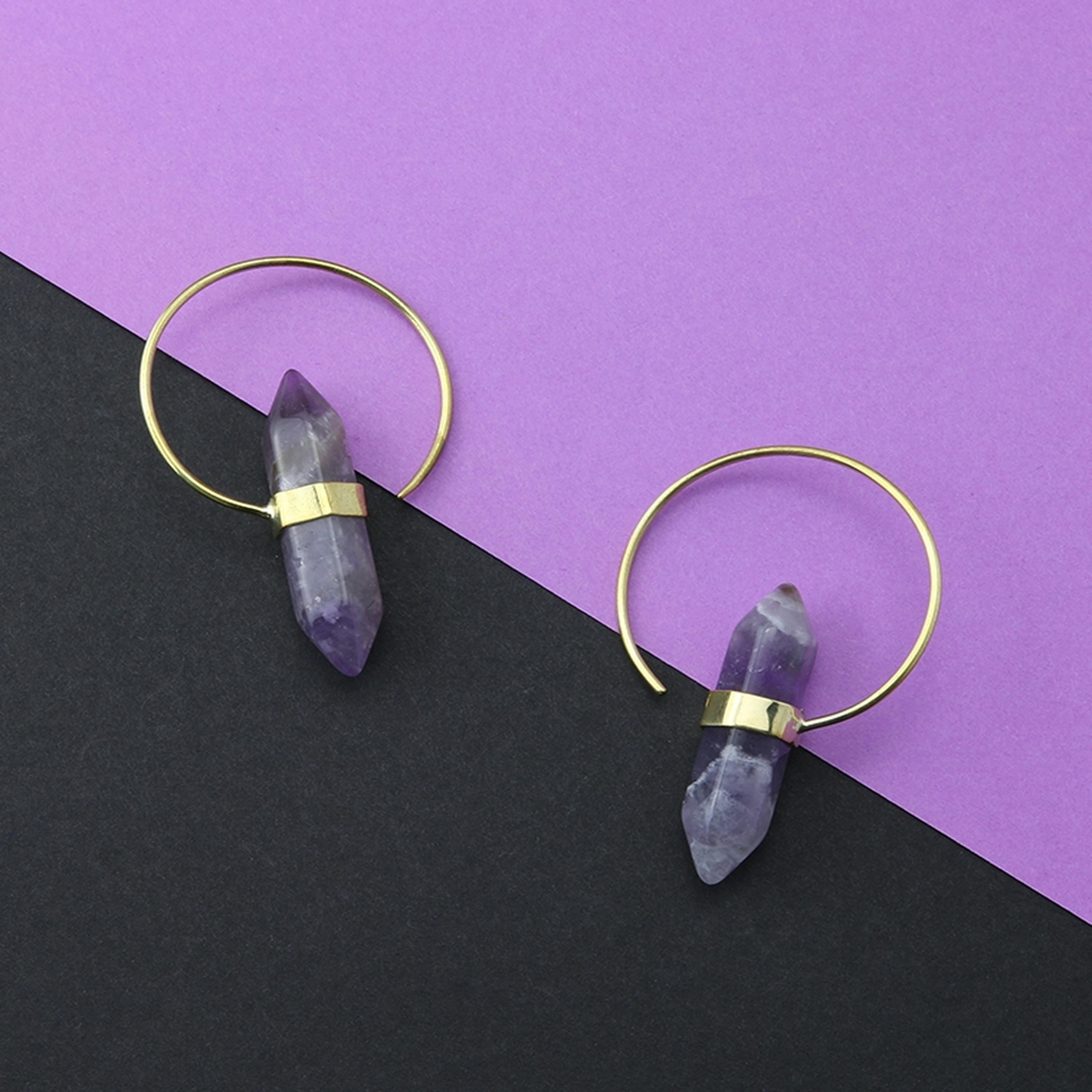 16G Crystal Brass Hoop Hangers