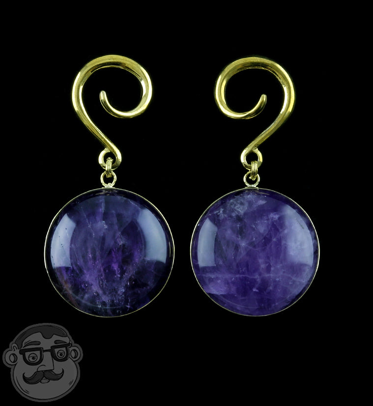 Grand Amethyst Stone Hanging Ear Weights
