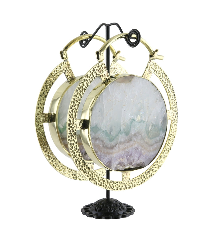 Byzantine Amethyst Slice Ear Weights