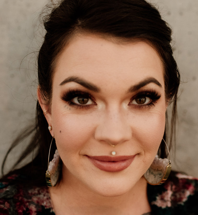 Fascicle Titanium & Amethyst Earrings