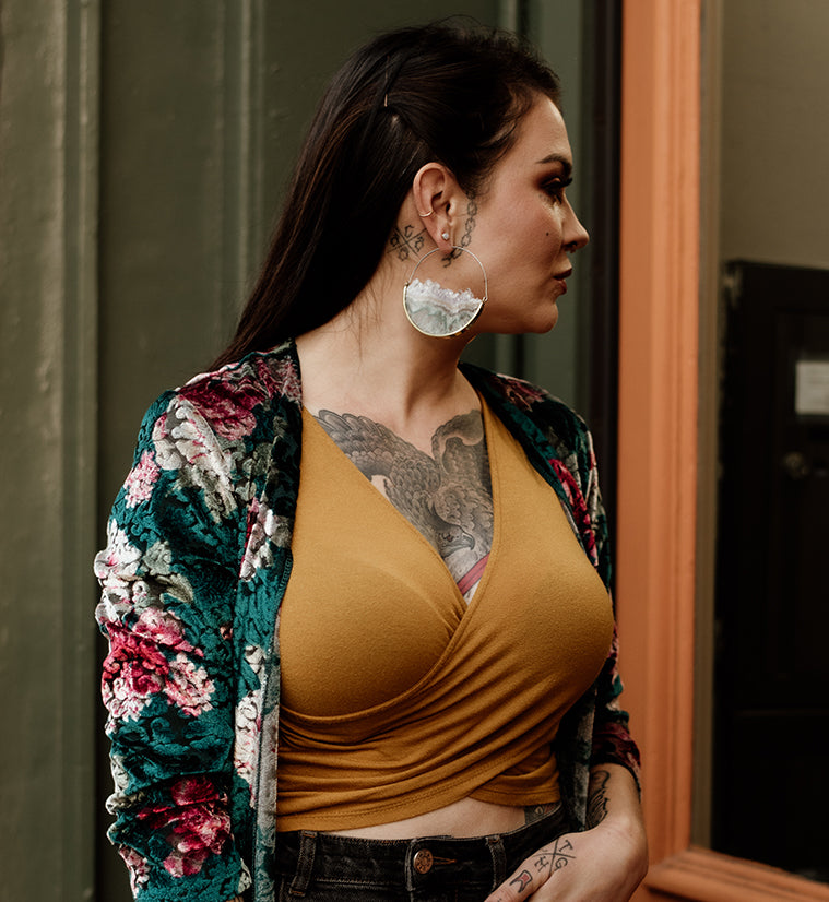 Fascicle Titanium & Amethyst Earrings