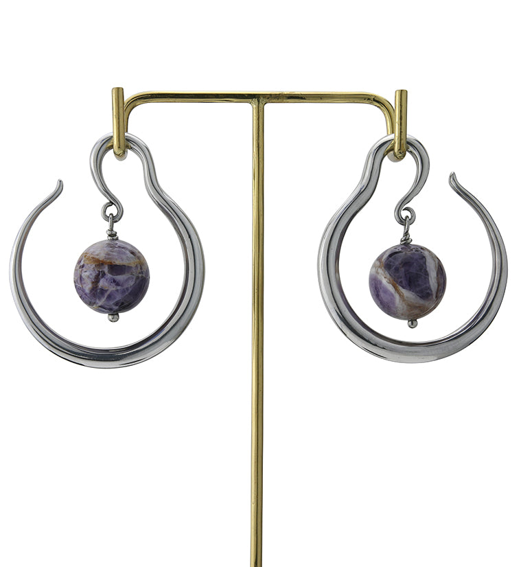 Amethyst Orbital White Brass Ear Weights