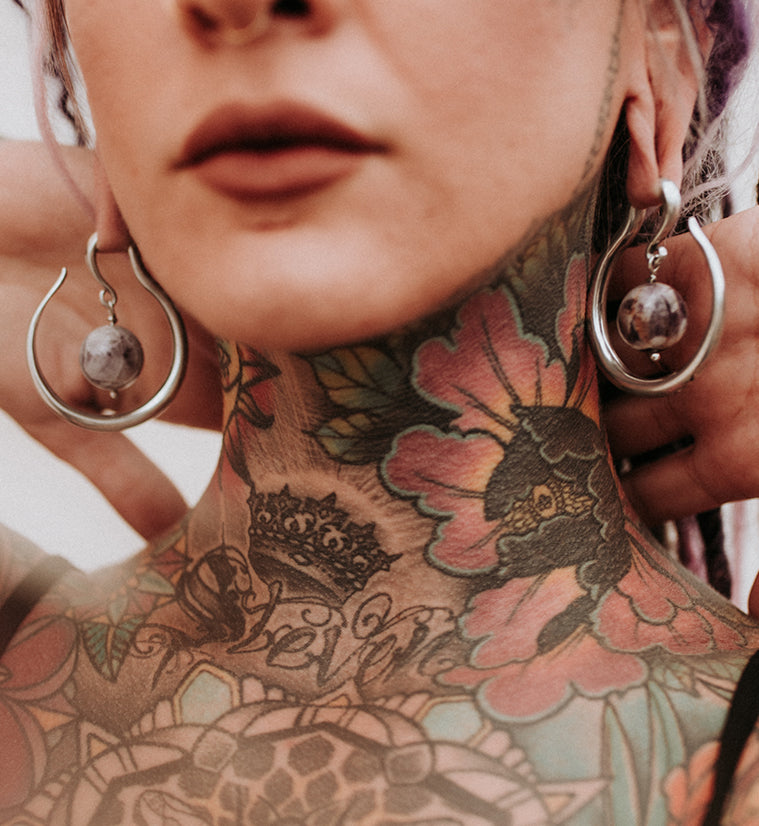 Amethyst Orbital White Brass Ear Weights