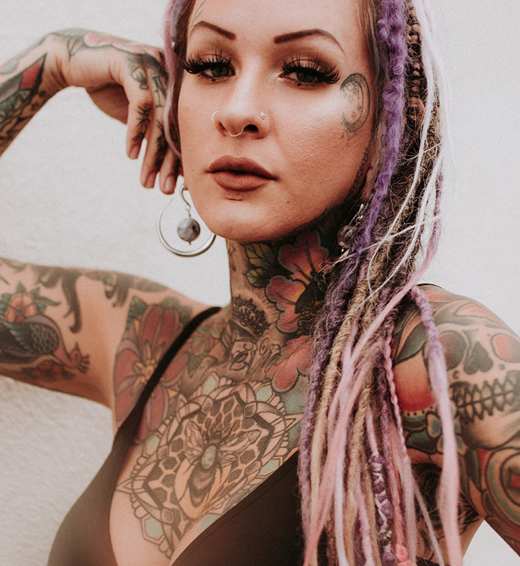 Amethyst Orbital White Brass Ear Weights