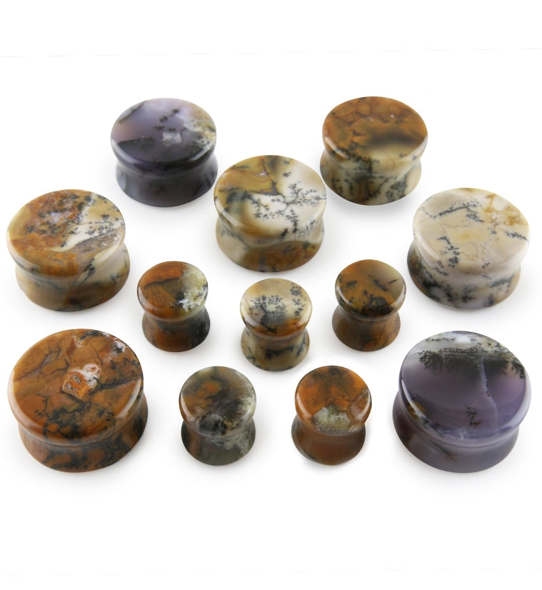 Amethyst Sage Dendritic Chalcedony Stone Plugs