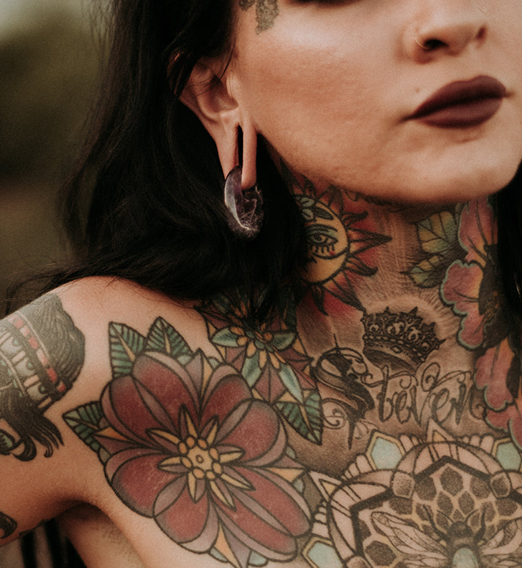 Ovaloid Amethyst Ear Weights