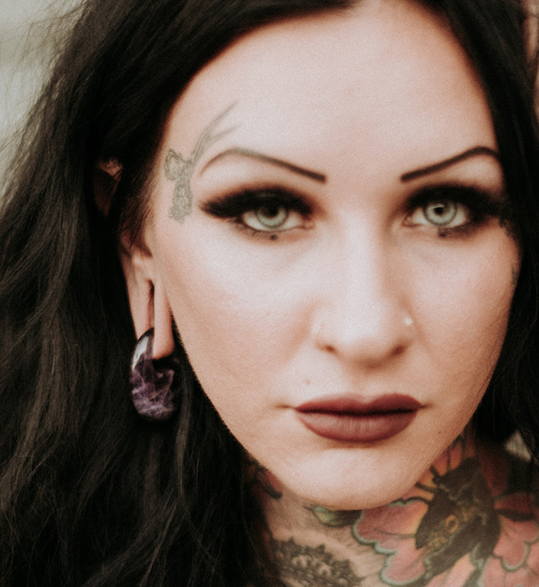 Ovaloid Amethyst Ear Weights