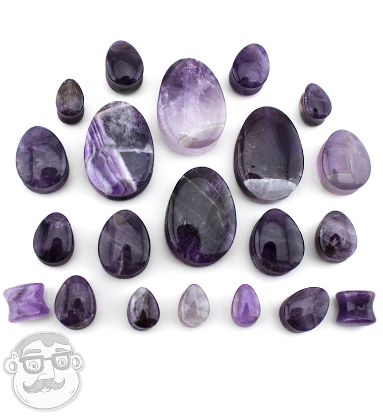 Amethyst Stone Teardrop Plugs