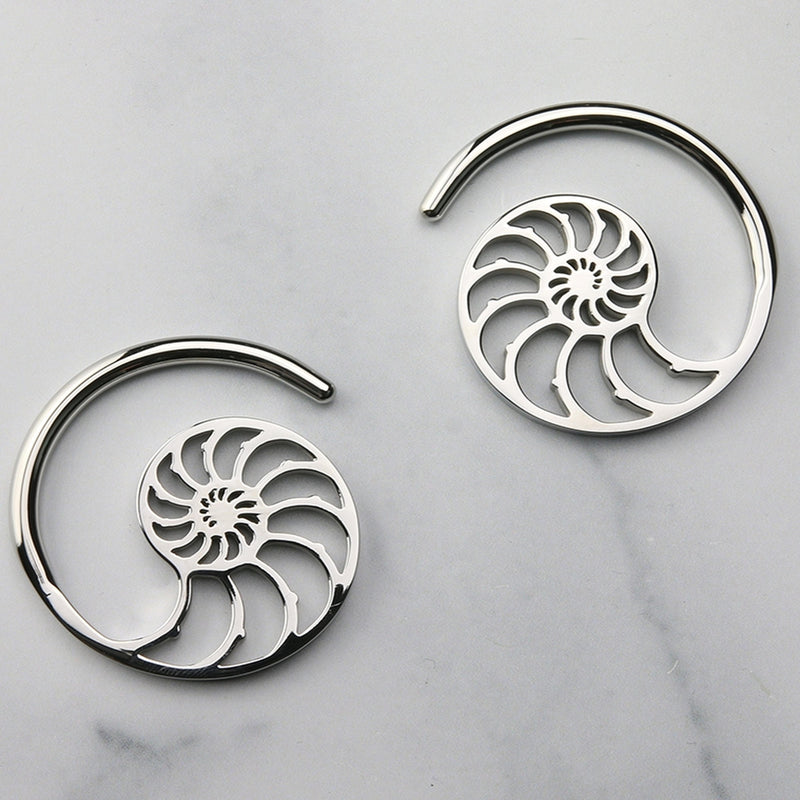Ammonite Stainless Steel Ear Weights
