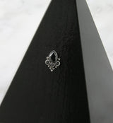Amulet Beaded Black CZ Titanium Threadless Top