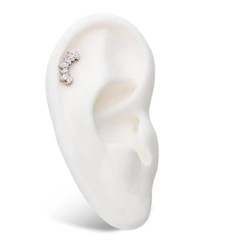 Anadem CZ Threadless Titanium Top