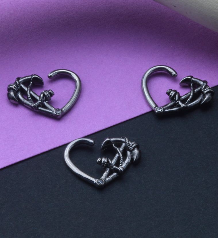 Anchor Heart Hoop Daith Ring