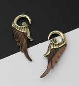 Angel Wing Areng Wood Brass Ear Weights