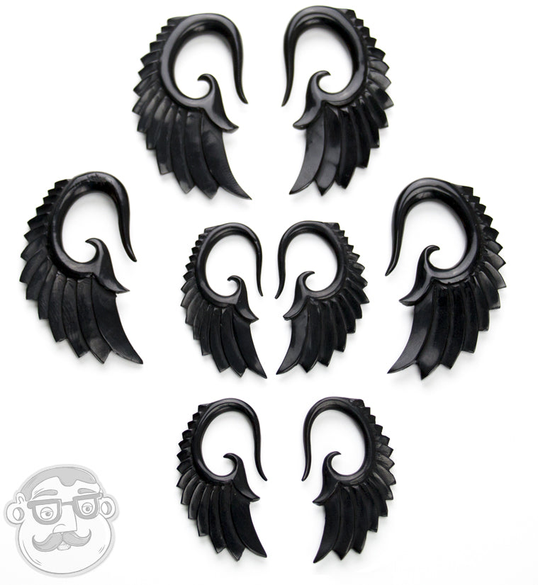 Black Horn Angel Wing Hangers