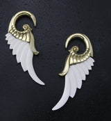 Angel Wing Brass Ear Weights