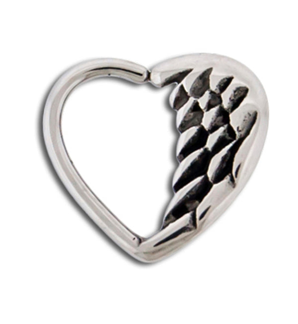 16G Angel Wing Heart Daith Ring