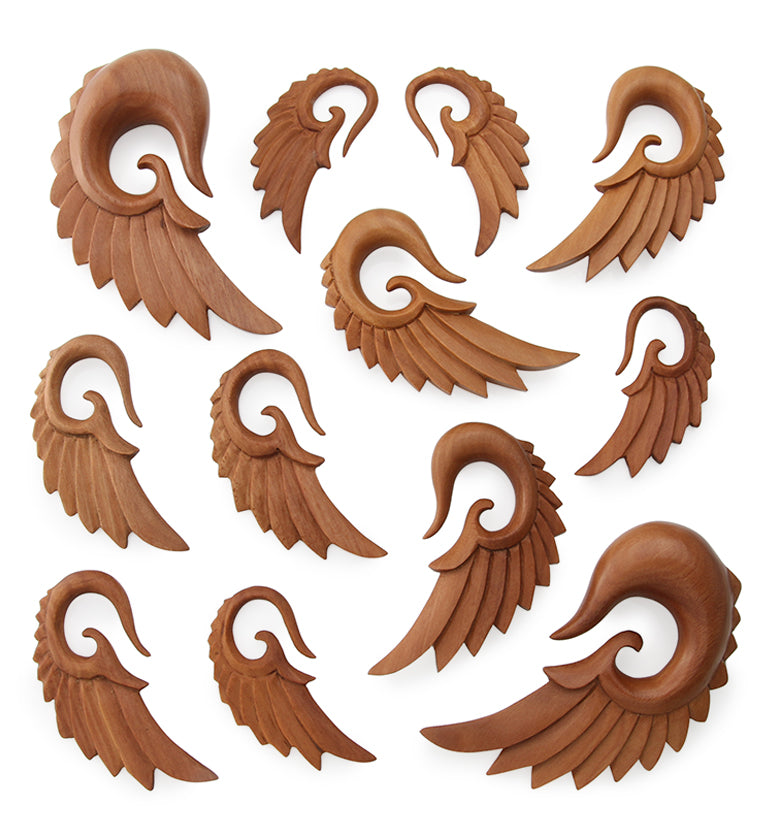 Saba Wood Angel Wing Hanger Plugs