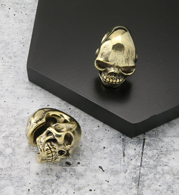 Angry Skull Brass Ear Weights