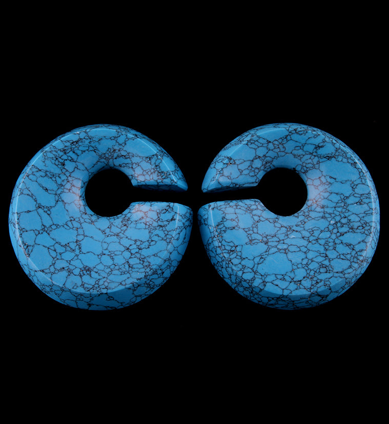 Annular Hoop Turquoise Howlite Stone Ear Weights