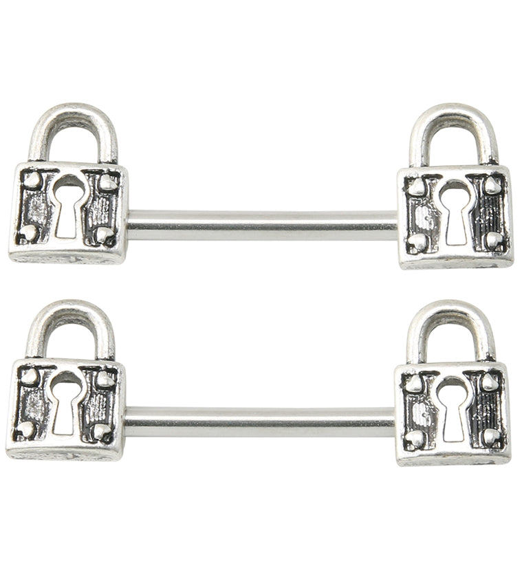 Antique Lock Stainless Steel Nipple Barbell
