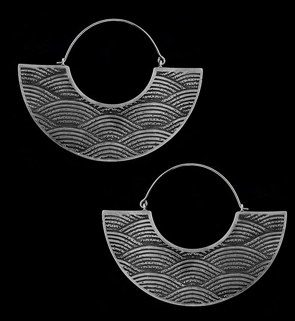 Silver Pulse Titanium Earrings