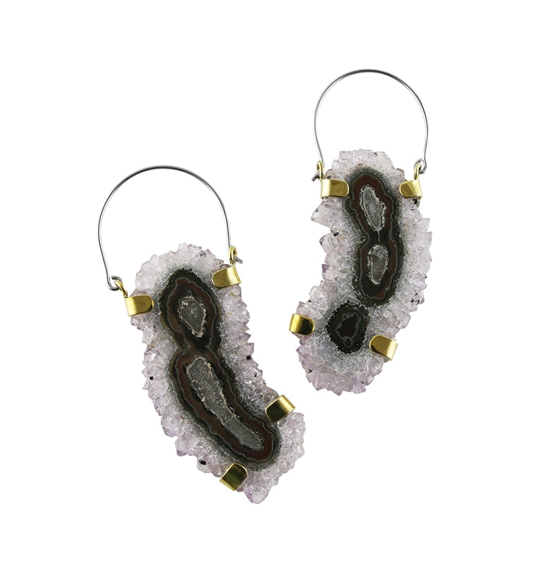 Flint Amethyst Titanium Hangers / Earrings