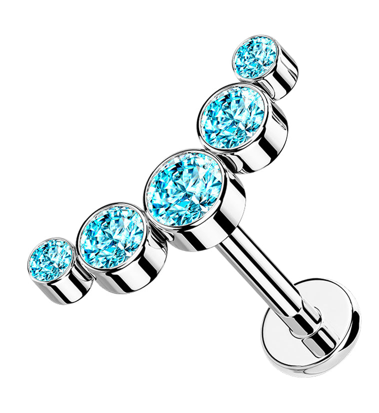 Aqua Arch CZ Labret Post