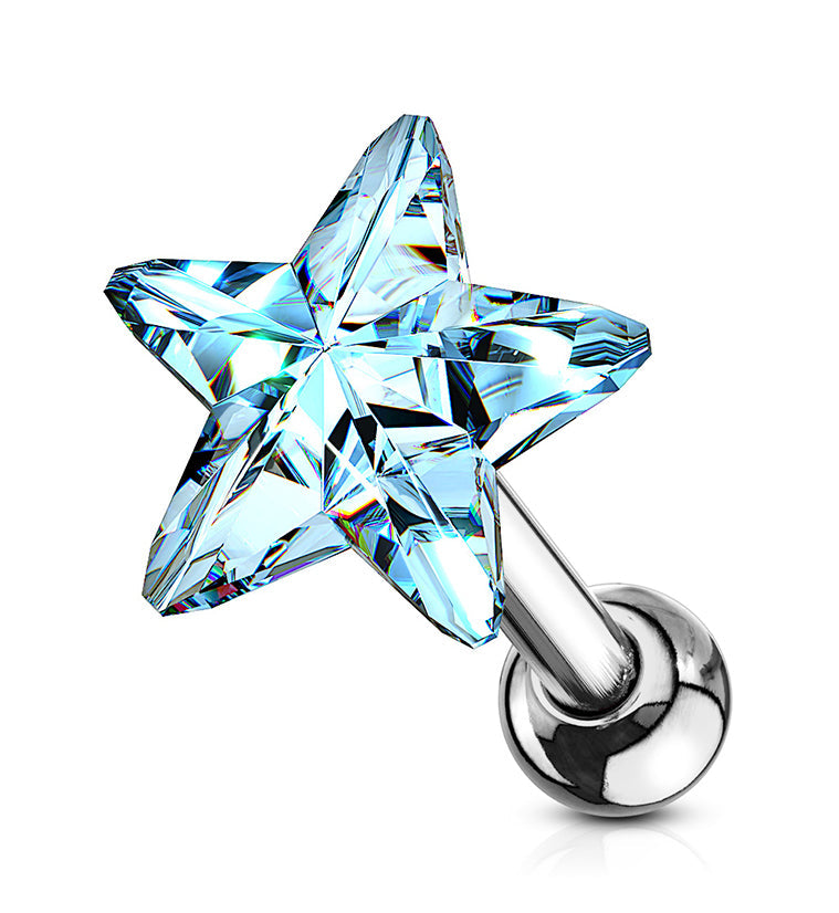 16G Aqua Star Cartilage Barbell