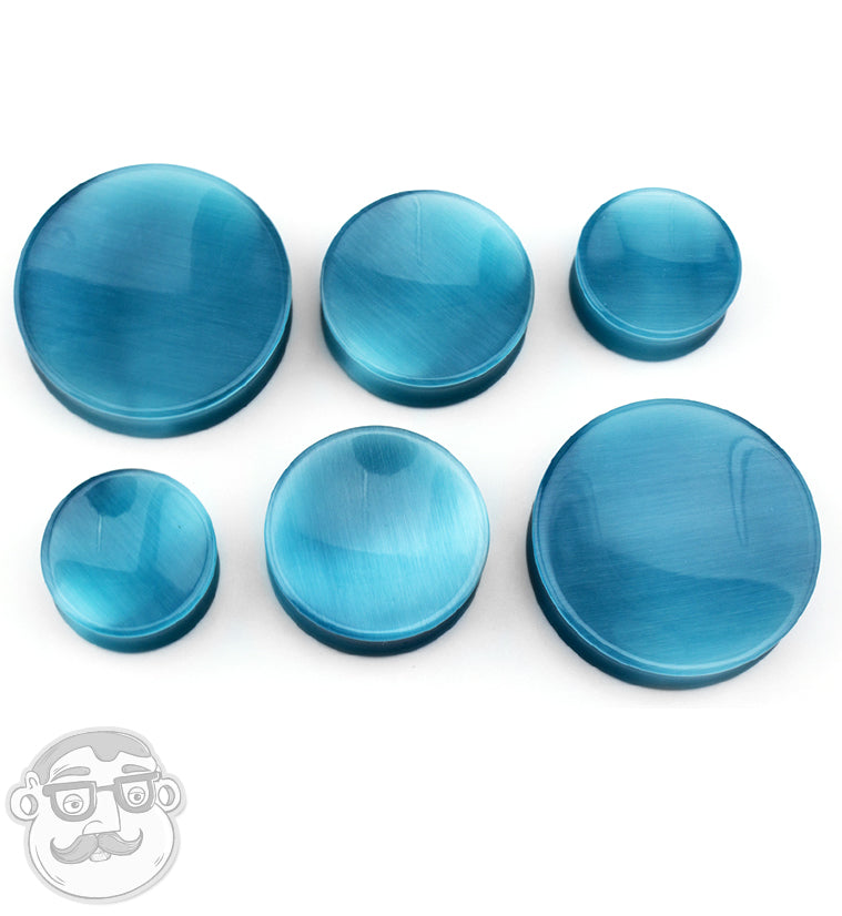 Turquoise Cat's Eye Glass Plugs
