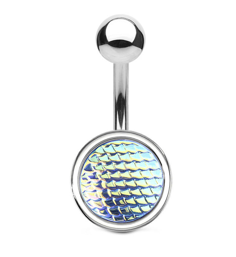 Aqua Aurora Mermaid Scale Belly Button Ring