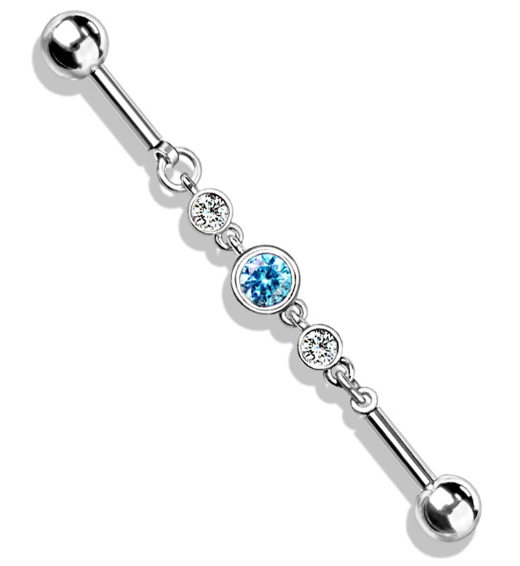 Aqua CZ Linked Industrial Barbell