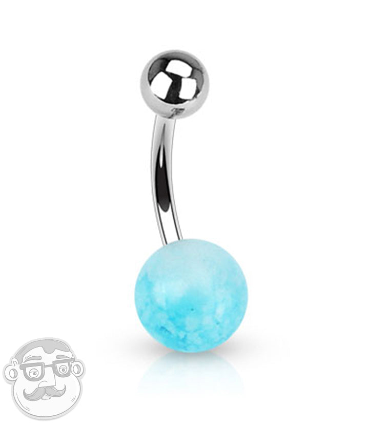 Blue Fizzle Belly Button Ring