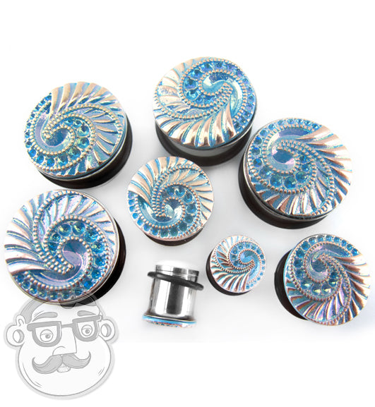 Ocean Swirl Steel Plugs