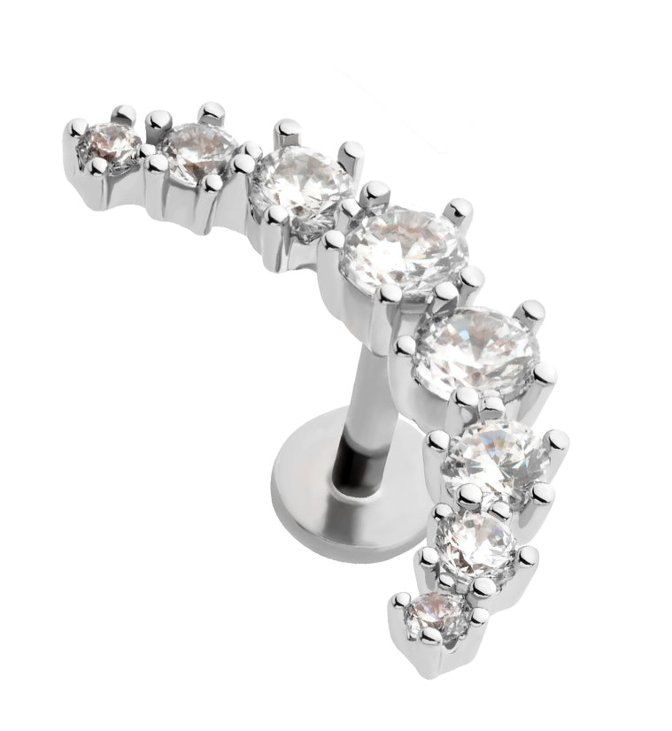 Arc CZ Stainless Steel Threadless Labret