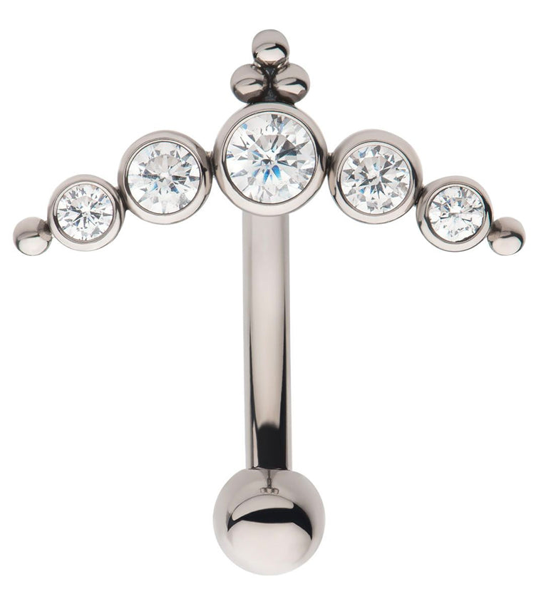 Arch CZ Internally Threaded Titanium Curved Barbell