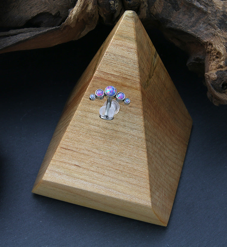 Arch Purple Opalite Titanium Threadless Floating Belly Button Ring (Convex Disk)