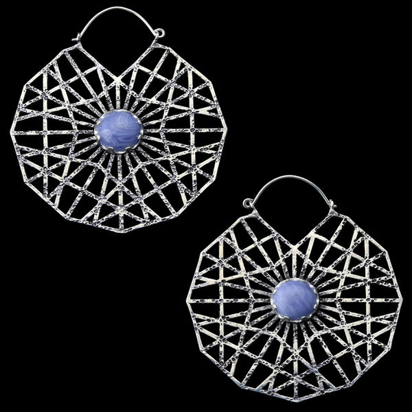Blue Line Agate Arenaceous Earrings / Weights